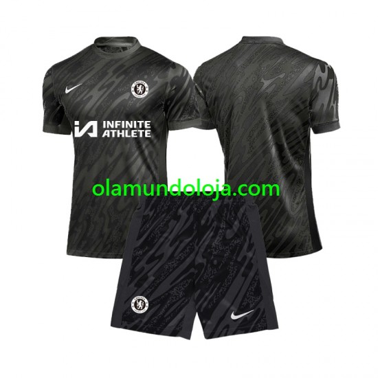Camisola Chelsea Guarda-redes Criança Equipamento Segundo 2024-2025 Manga Curta